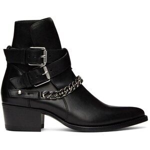 AMIRI Jodhpur Chain Boots 39 US 6 Mens Black Leather ASIS